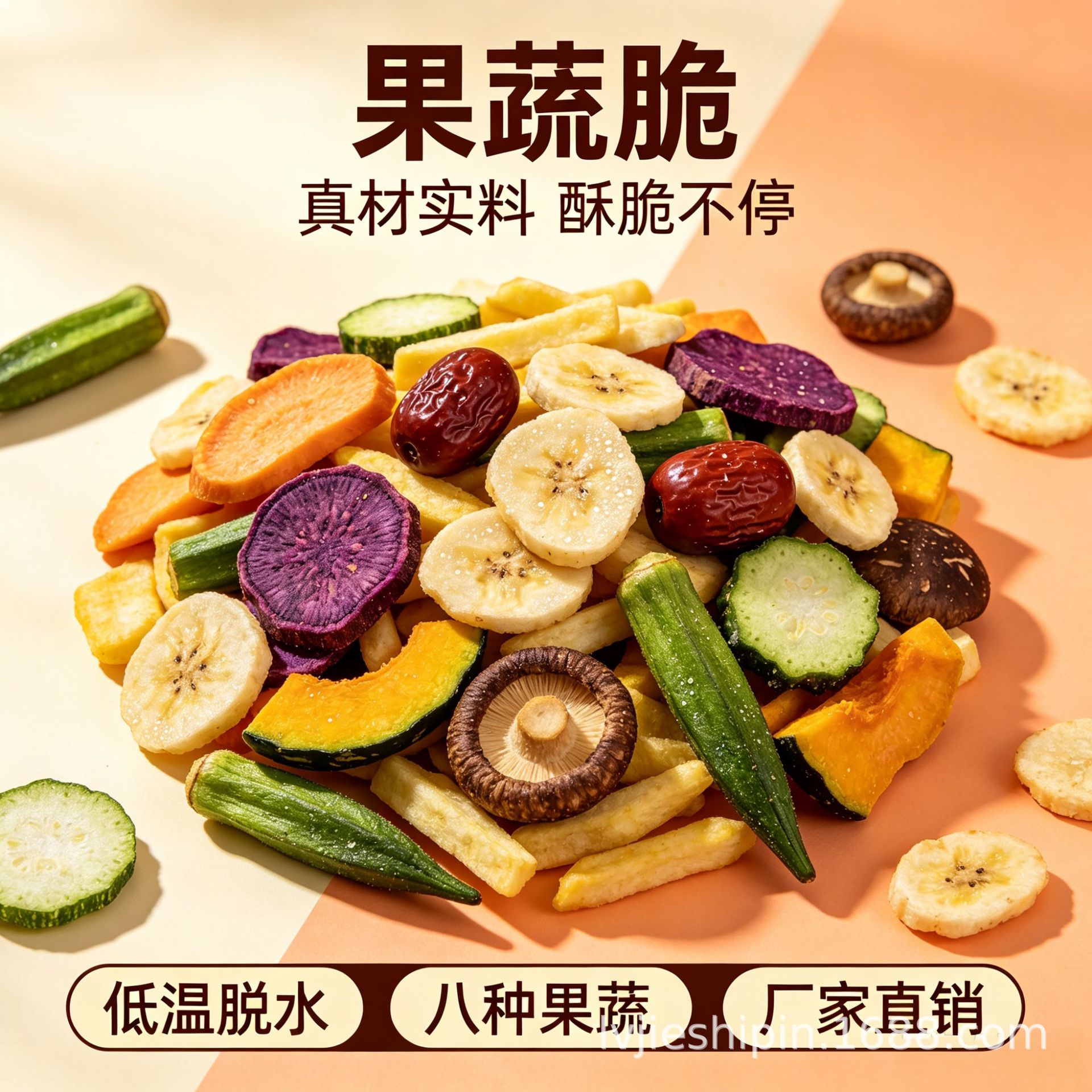 综合果蔬脆什锦脆片混合果蔬干脱水蔬菜干即食零食厂家直销代发