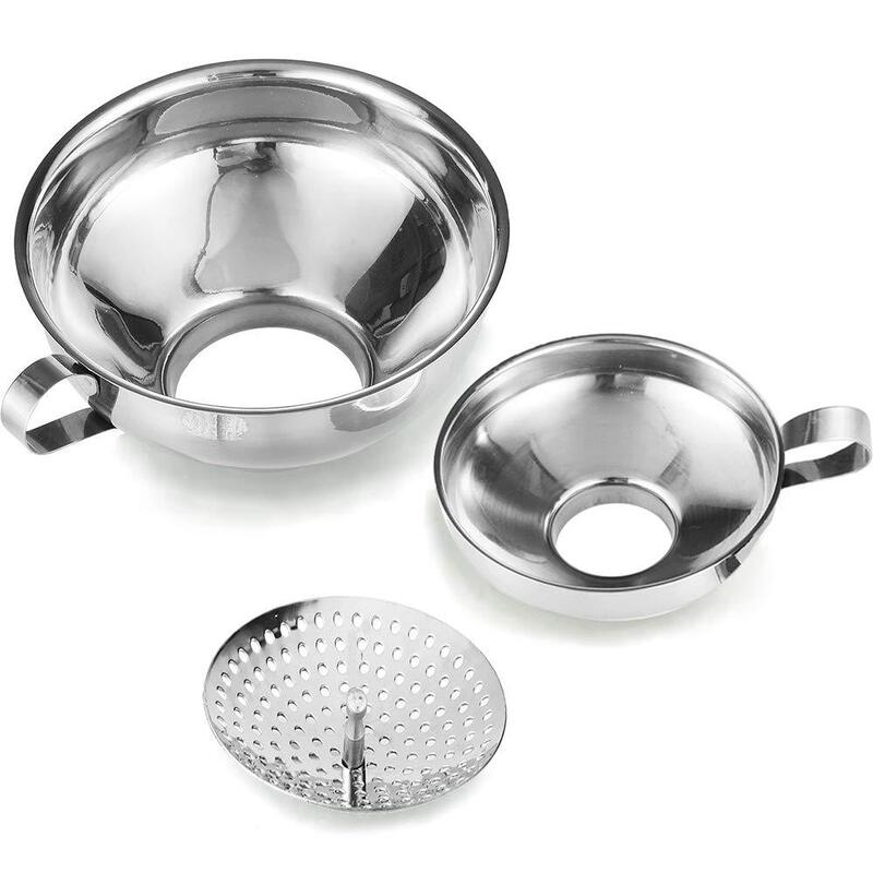 Fcm In-Stock Stainless Steel Wide-Mouth Funnel, Large-Caliber Oil Funnel, Salad Dressing Funnel, Jam Funnel