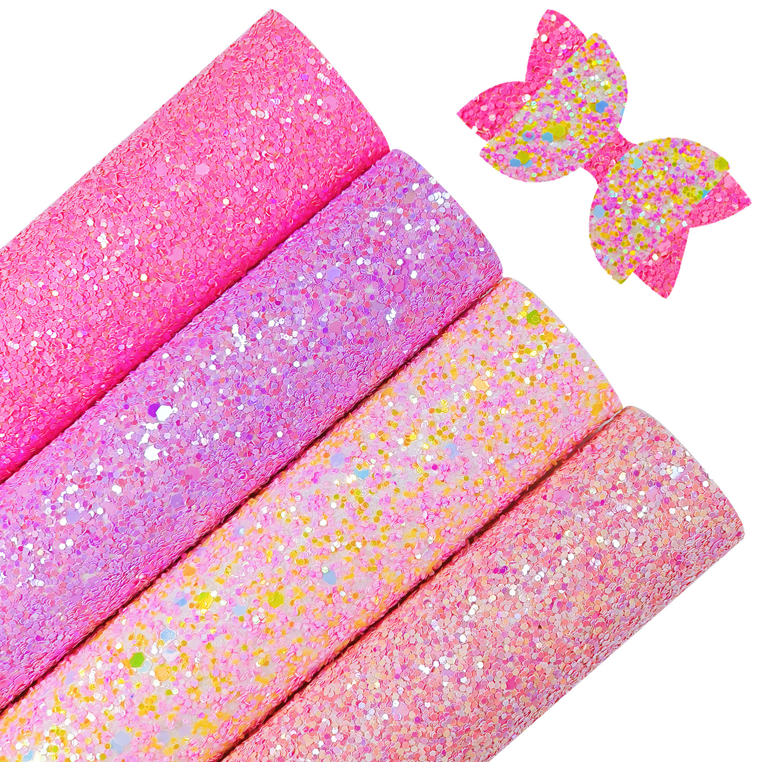 Light Luxury Dreamy Candy Color Thick Glitter Ceramic Glaze Sequin Pu Notebook Bow Jewelry Leather