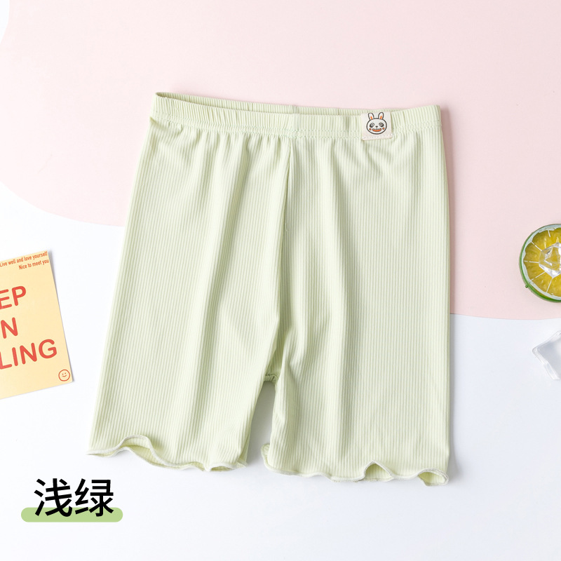 Pantalones de seguridad para niñas verano A hielo delgado transpirable y cómodas pantalones interiores para niñas anti-luz pantalones de ángulo plano