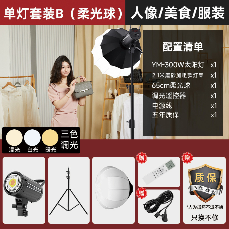 YM-300W-단일 램프 B [적용 가능: 생방송, 배경 조명]