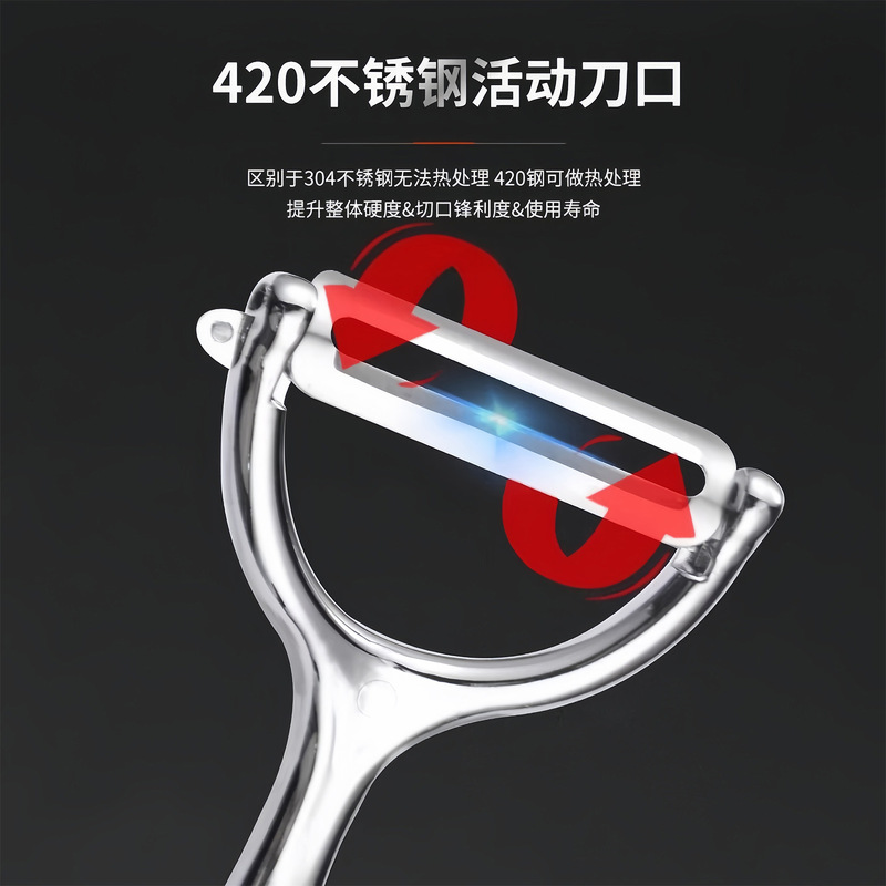 家用不锈钢削皮刀土豆去皮苹果瓜刨厨房水果家用多功能刮皮刀批发|undefined
