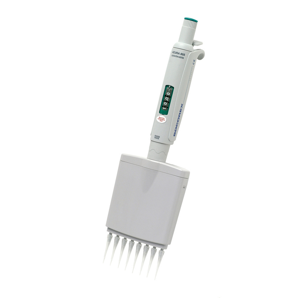 SOCOREX 855  可调0.5-10ul 8道移液器 0.5-10uL 货号855.08.010
