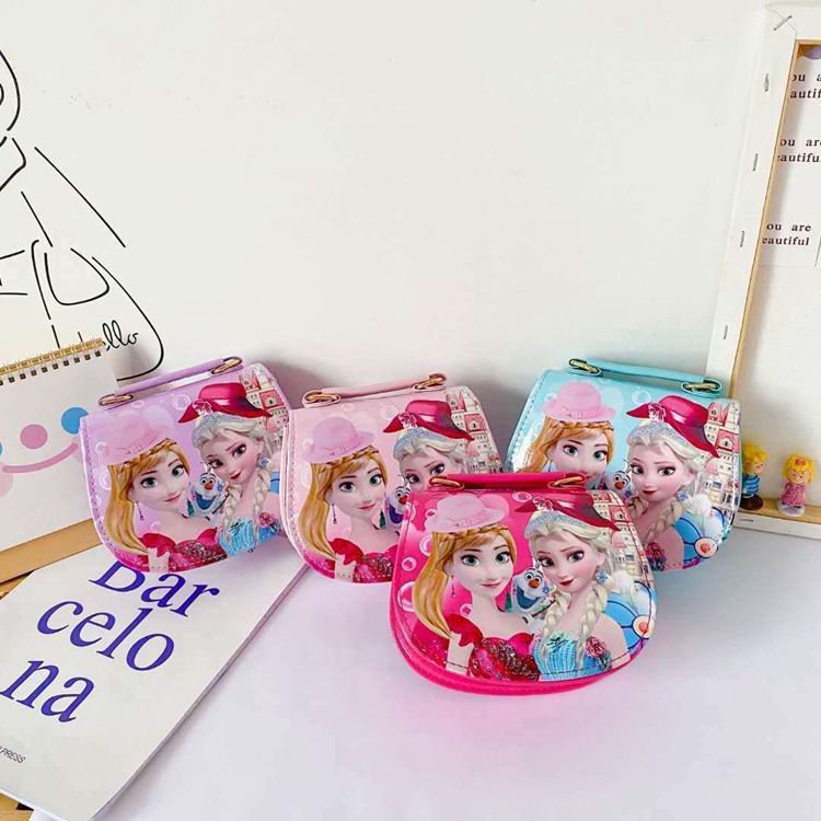 Niños bolsa de hielo princesa bolso de las niñas estilo coreano mochila princesa Elsa lindo hombro bolsa de mensajero al por mayor
