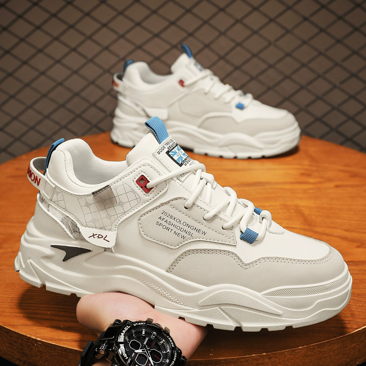 2024 интернет красная мужская обувь осень и зима тренд дикий комфорт для молодежи спорт досуг