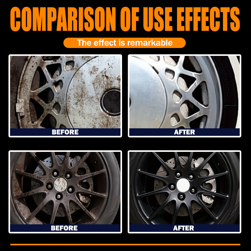 Ryekew Wheel Rust Removal Cleaning Spray, Decontamination, Polishing and Maintenance of Wheel Hubs, Car Wheel Cleaning Agent