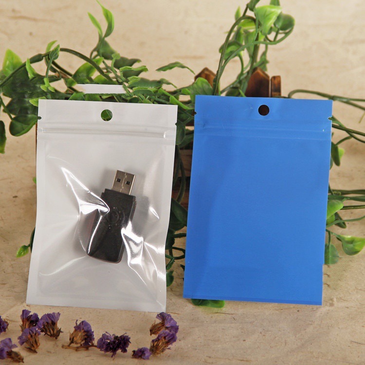 蓝色珠光阴阳袋渔具饰品自封袋手机壳包装袋数码食品防尘塑料袋