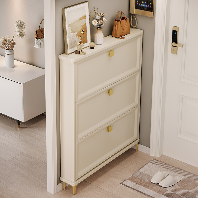 Ultra-Thin Shoe Cabinet for Home Entrance, Flip-Type Small Narrow Entryway, New 2024 Popular Model, Wall-Mounted Space-Saving Shoe Rack