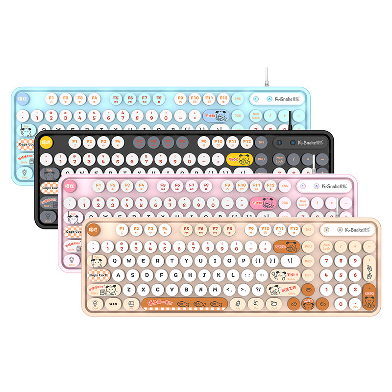 マムシK2有線usbキーボードマウスセットレトロパンク女子デスクトップコンピュータノートオフィスセット|undefined