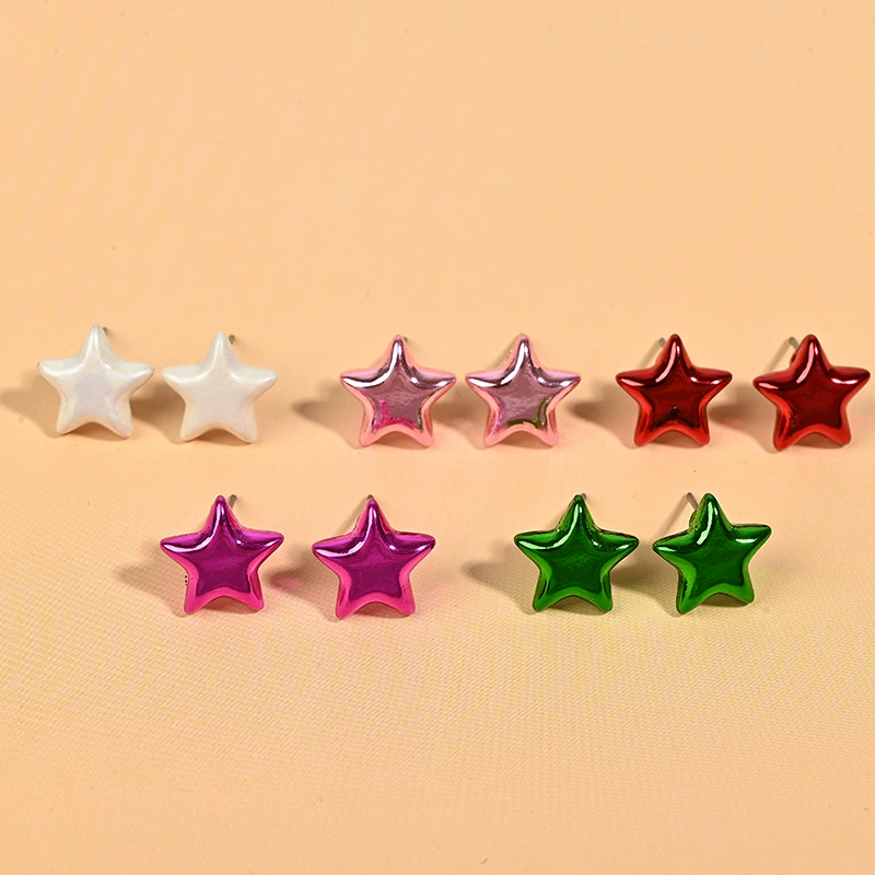 Fresh cute multicoloured brand earrings, style