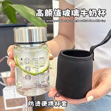 水杯2026新款高硼硅玻璃杯女高颜值牛奶杯户外便携泡茶杯