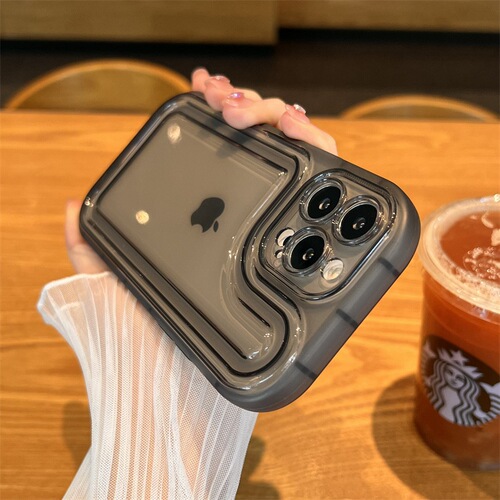 Minimalist air cushion frame anti drop Insta style suitable for iPhone 15 phone case Apple 14 Pro Max transparent 12P soft