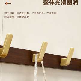 现货胡桃木榉木挂衣钩门后玄关墙壁免打孔加厚实木衣帽挂钩批发