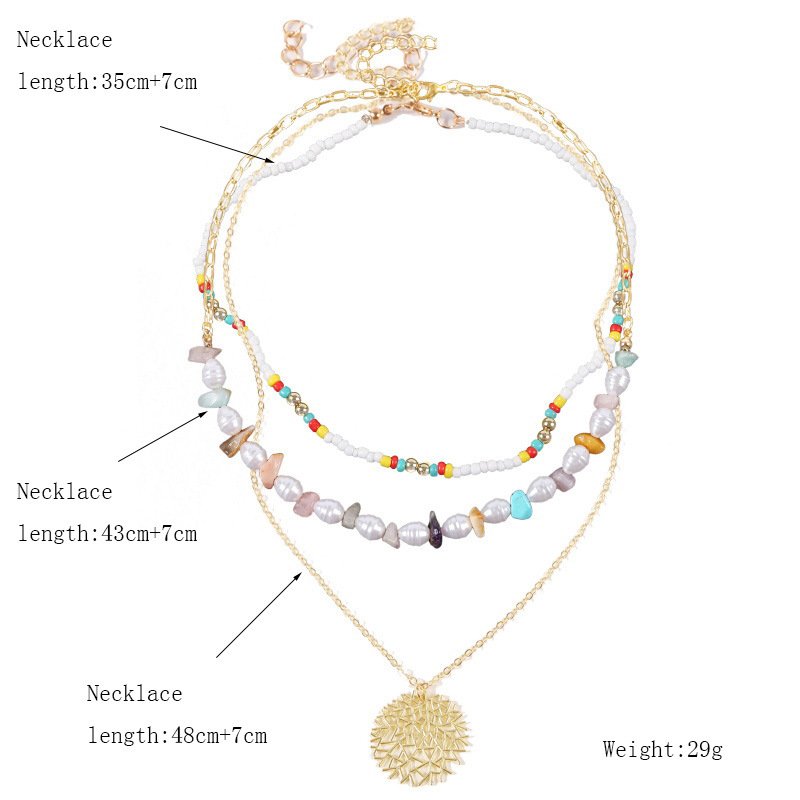 Großhandel Schmuck Perlen Steinzweige Anhänger Mehrschichtige Halskette Nihaojewelry display picture 1