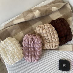 ins autumn and winter sleeves anti-fouling housework sleeves student bubble check brown ladies Korean winter sleeves