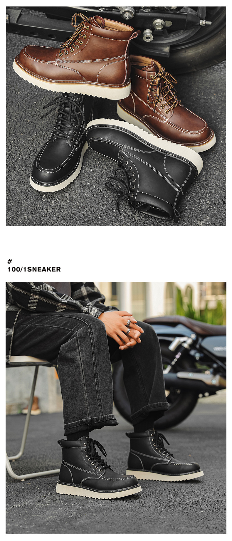 Herren Martin Boots Mit Dicker Sohle Für Outdoor Und Arbeit_voghion.com