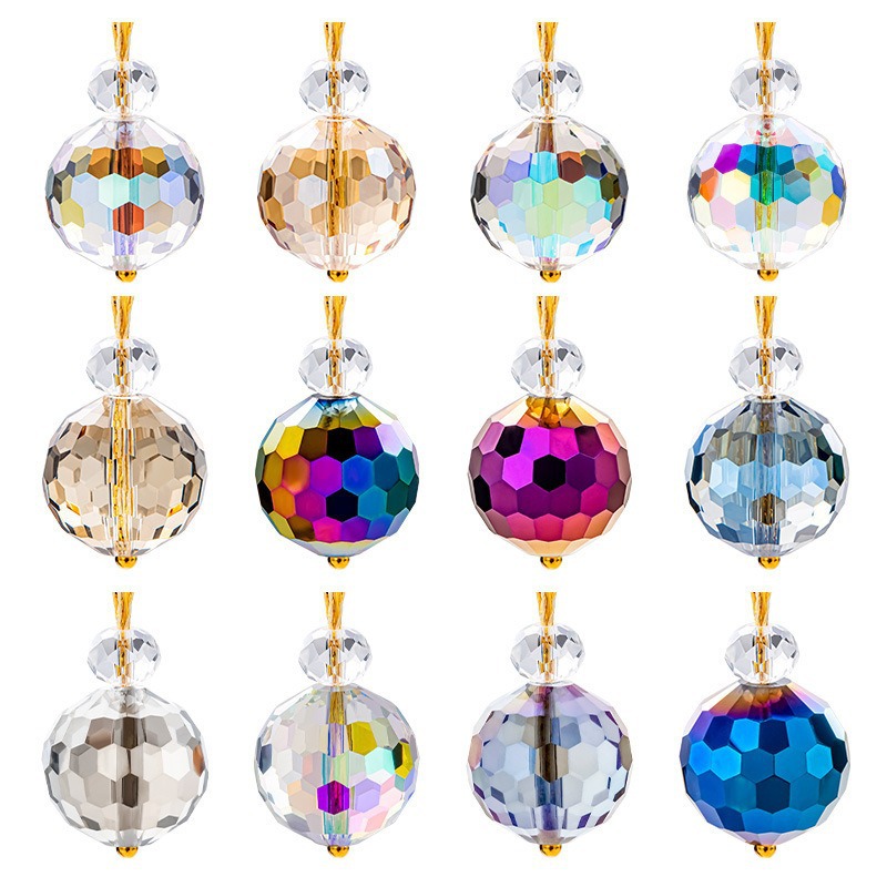Wholesale 22mm Electroplating Colorful Glass Ball Pendant Crystal Sun