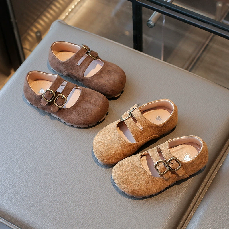Туфли Birkenstock для девочек, весна-осень 2025, новые детские туфли принцессы, туфли-бини с мягкой подошвой для маленьких девочек, модные кожаные туфли для девочек