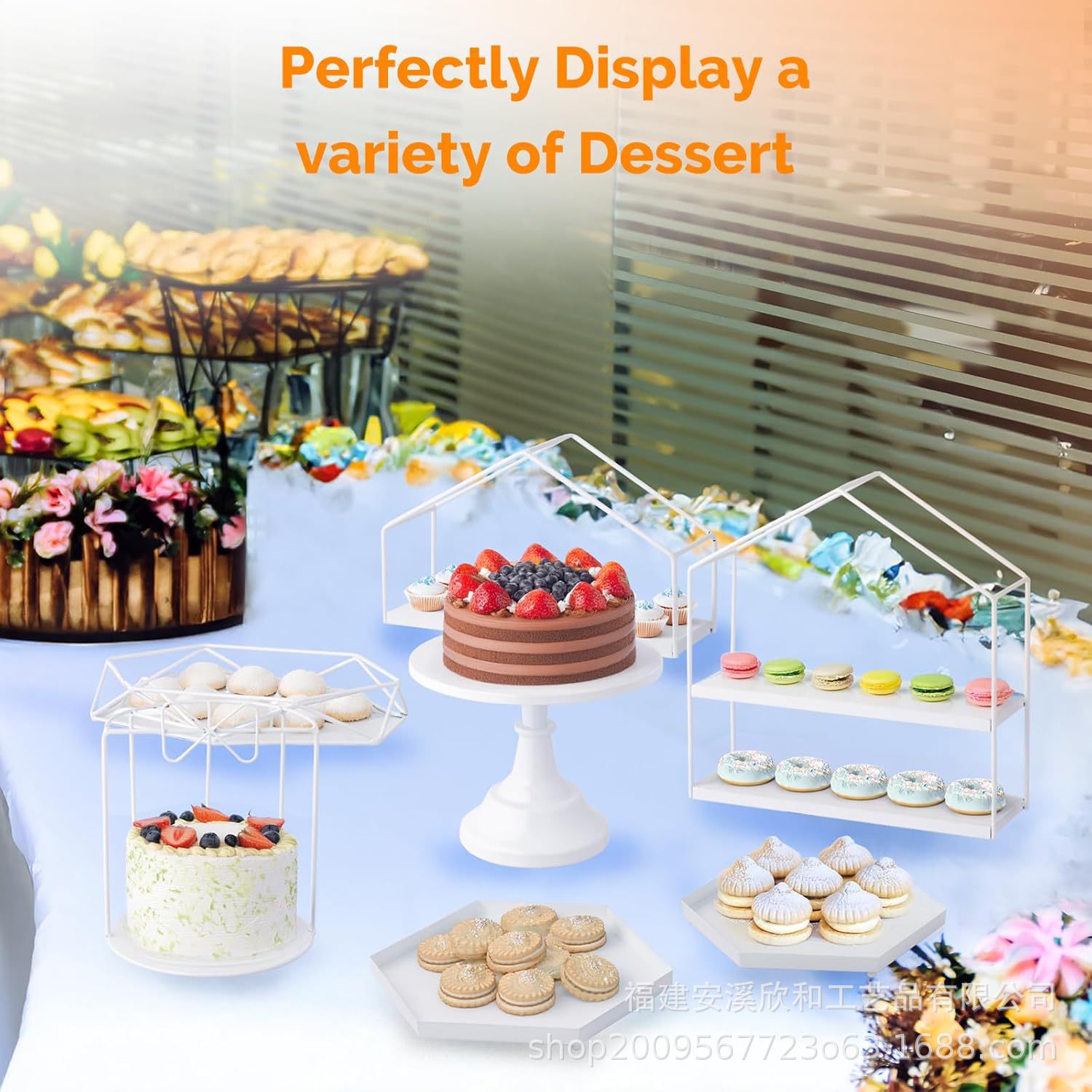 Tabla de postres de té de la tarde para platos de comedor estante de exhibición de almacenamiento estante de exhibición de bodas platos de refrigerio accesorios cosméticos adornos no