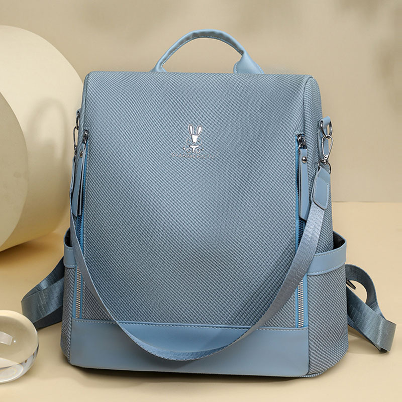 7044跨境女士双肩包韩版复古大容量防盗包质感休闲旅行背包女包