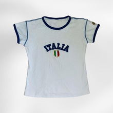 欧美外贸街头意大利字母刺绣运动风短袖T恤夏季婴儿复古休闲上衣