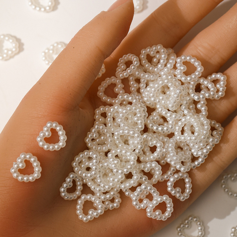 DIY imitation pearl resin love heart five-pointed star hollow shape acrylic hairpin hair accessories nail drill wholesale DIY imitation pearl resin love heart five-pointed star hollow shape acrylic hairpin hair accessories nail drill wholesale