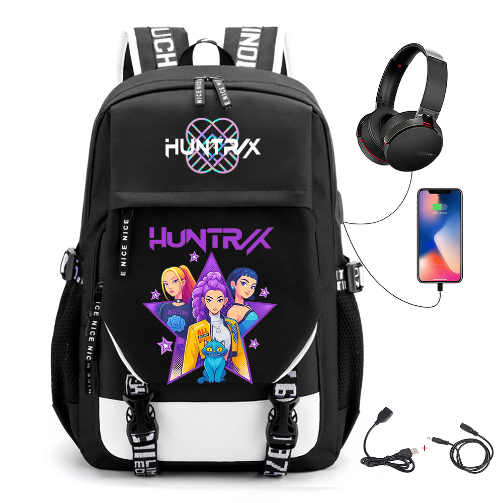 Comercio exterior transfronterizo KPOP Caza de brujas película impresión perimetral mochila mochila escolar mochila USB