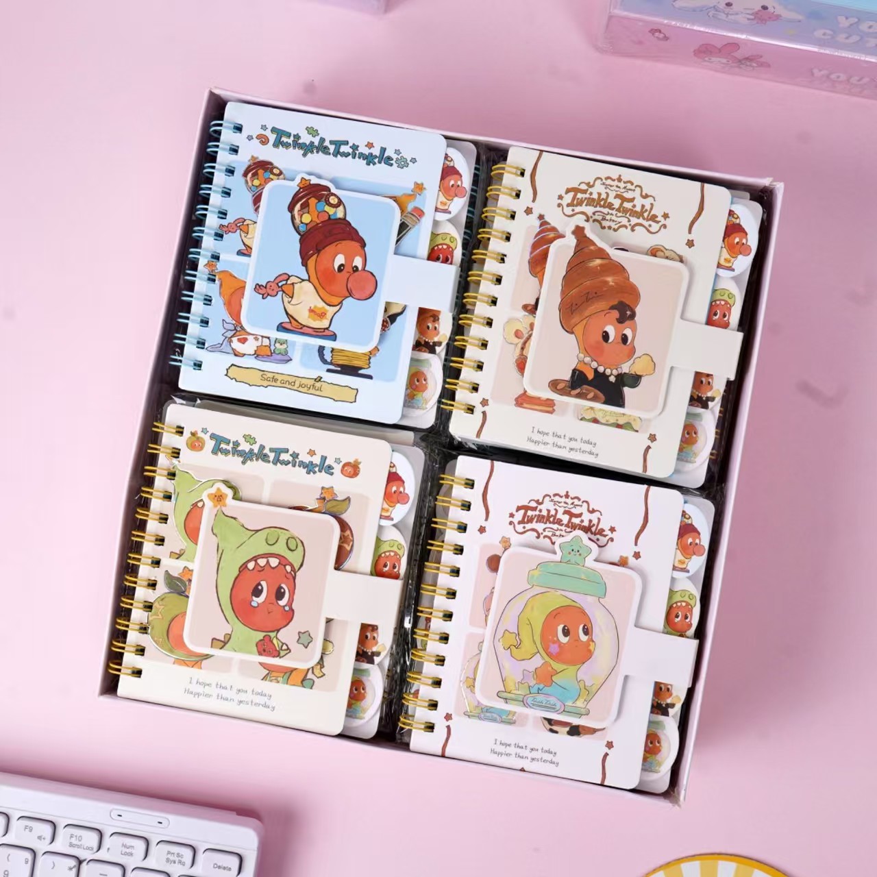 Cuaderno de Espiral A7 con Cierre Mágico y Páginas de Colores para Estudiantes