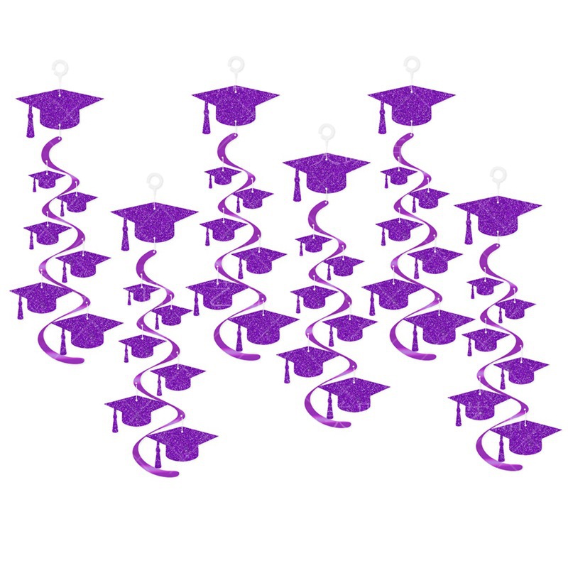 Nueva decoración de la fiesta de graduación campana de viento espiral colgantes de grados sombrero espiral colgante accesorios de decoración de graduación