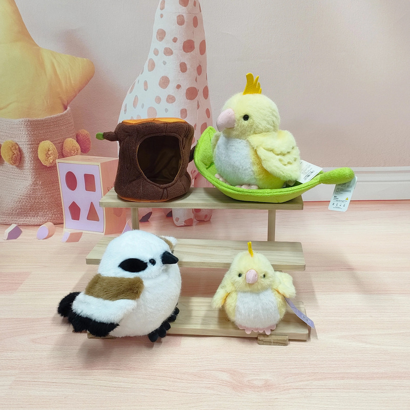 Elephant Skin Rabbit Bird Series Stuffed Toy Parrot Leaves Accessories Ornaments Tit Animal Doll Children's Toys