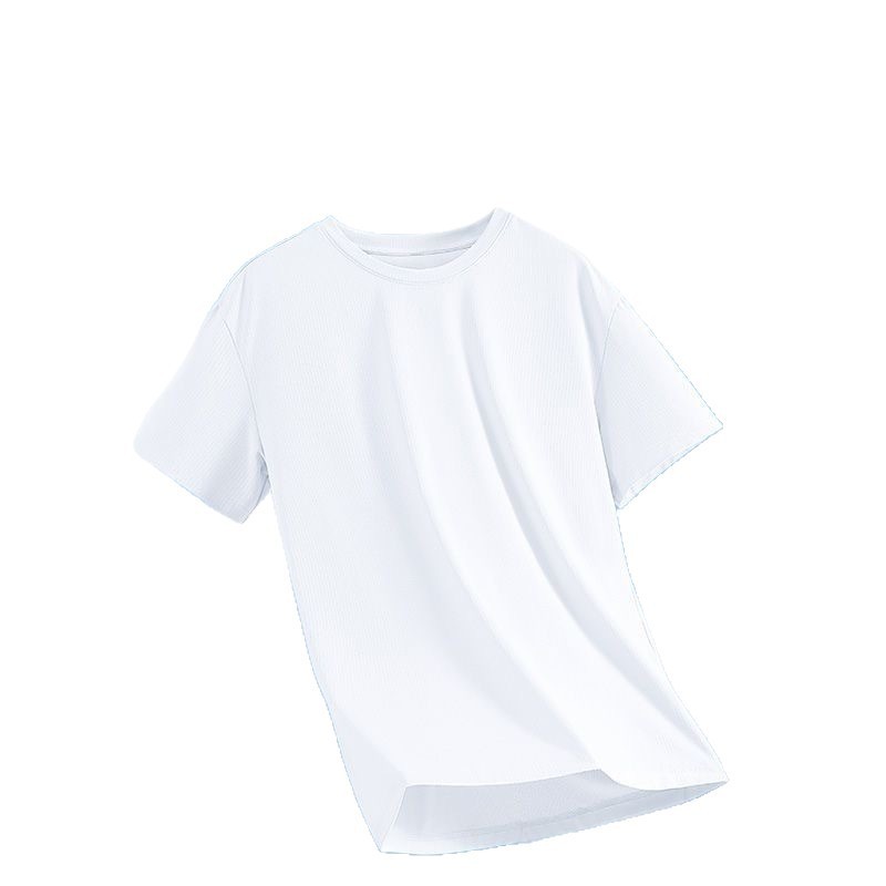 2025 メンズ半袖 Tシャツ夏ボトリングシャツラウンドネック多用途カジュアル無地大きいサイズ Tシャツトレンディなトップホワイト|undefined