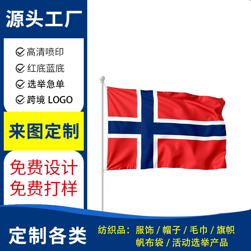 Заказное изготовление флагов для парламентских выборов в Норвегии 2025 года, президентских выборов, национальных флагов, вымпелов OEM, фабричная кастомизация