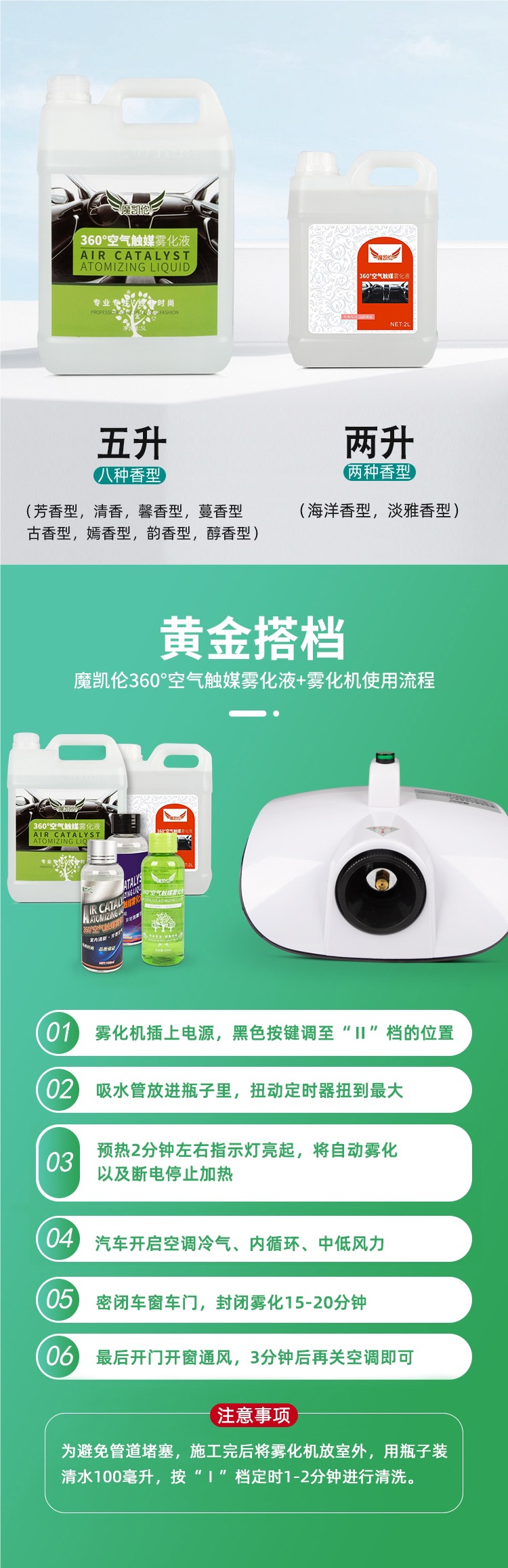 Car Atomized Disinfectant Nano Sterilization Formaldehyde Removal Odor Atomized Smoke Machine Photocatalyst Air Purifier