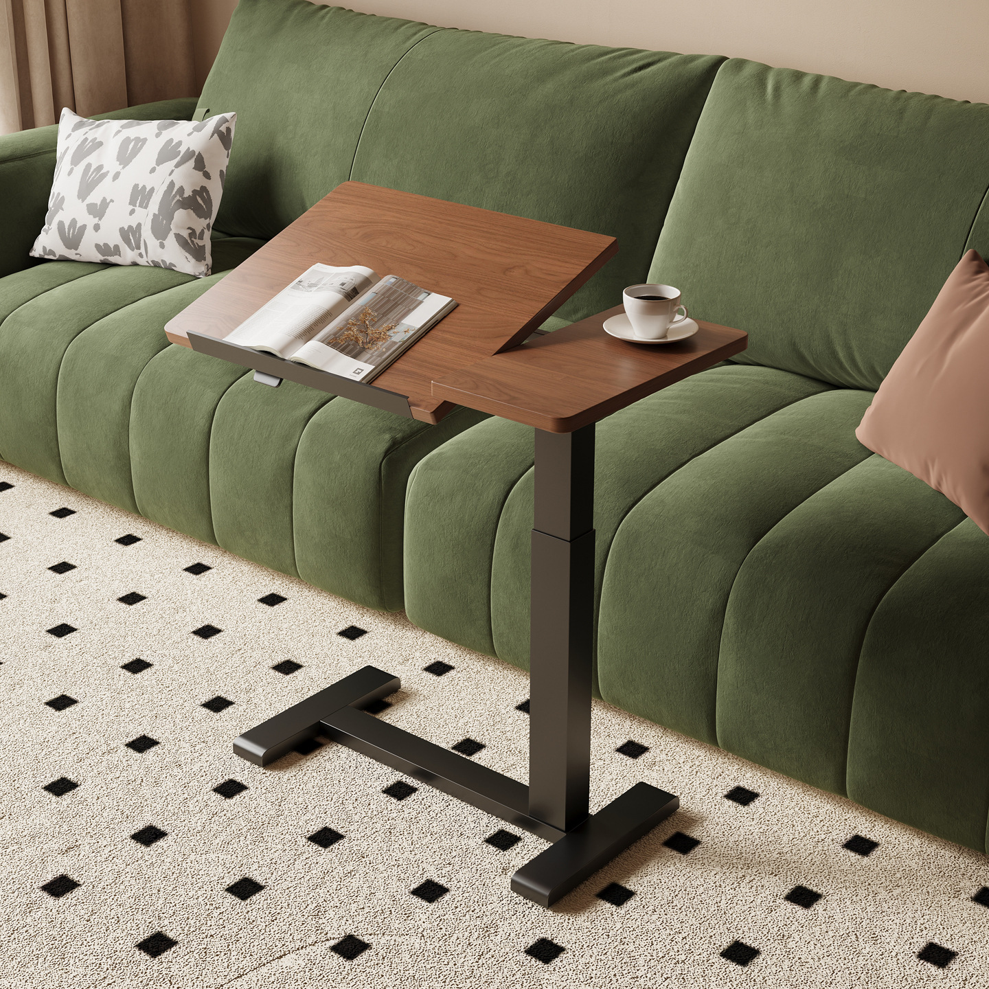 Pure Solid Wood Bedside Table Adjustable Any Table Computer Home Movable Office Desk Home Student Side Table