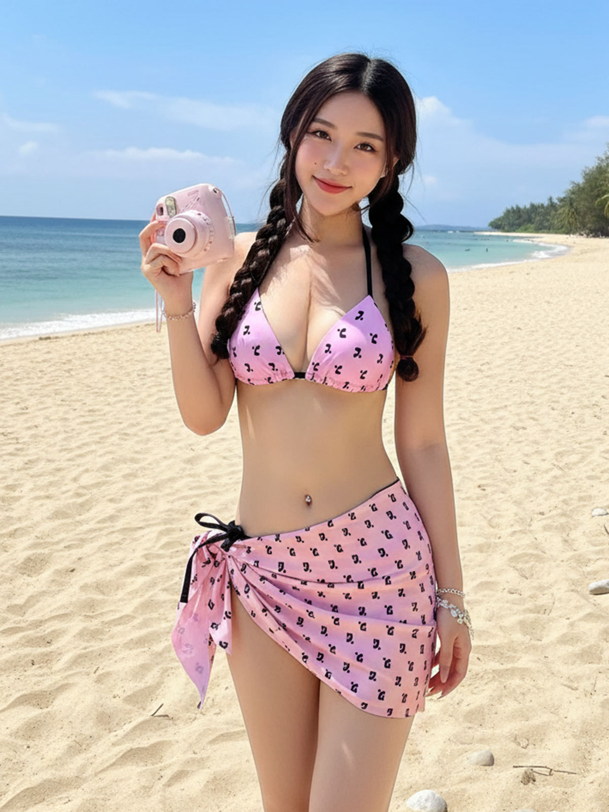 2025 nuevo estilo dividido pecho pequeño reunido blusa sexy protector solar bikini talla grande delgado traje de baño puro vacaciones de mujer