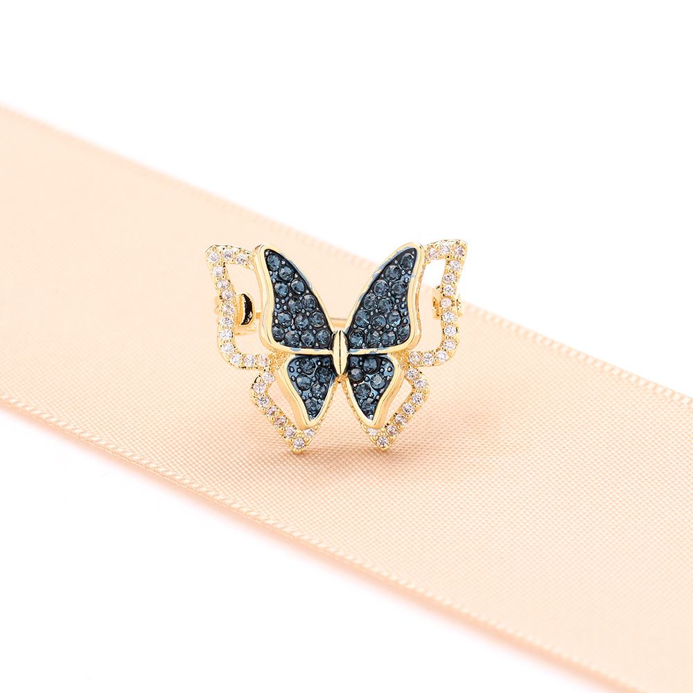 Elegant universal blue small brooch