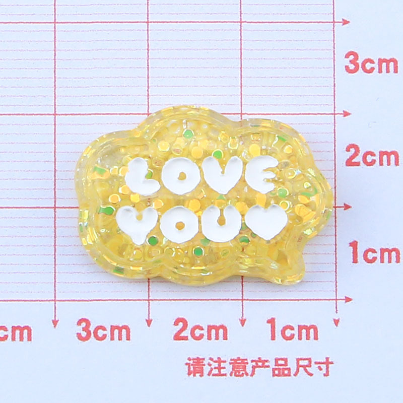 Nueva lentejuelas inglés palabra marca creativa crema pegamento material DIY epoxi teléfono caso horquilla accesorios para el cabello resina al por mayor