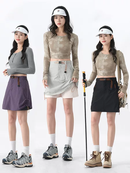 Mountain-Style Outdoor Skirt Pants for Women, High-Waisted, Slim-Fit, Anti-Exposure A-Line Skirt, Summer Quick-Dry Casual Workwear Shorts Skirt