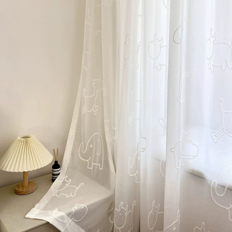 Children's three dimensional white curtain, cartoon cloth, 3D