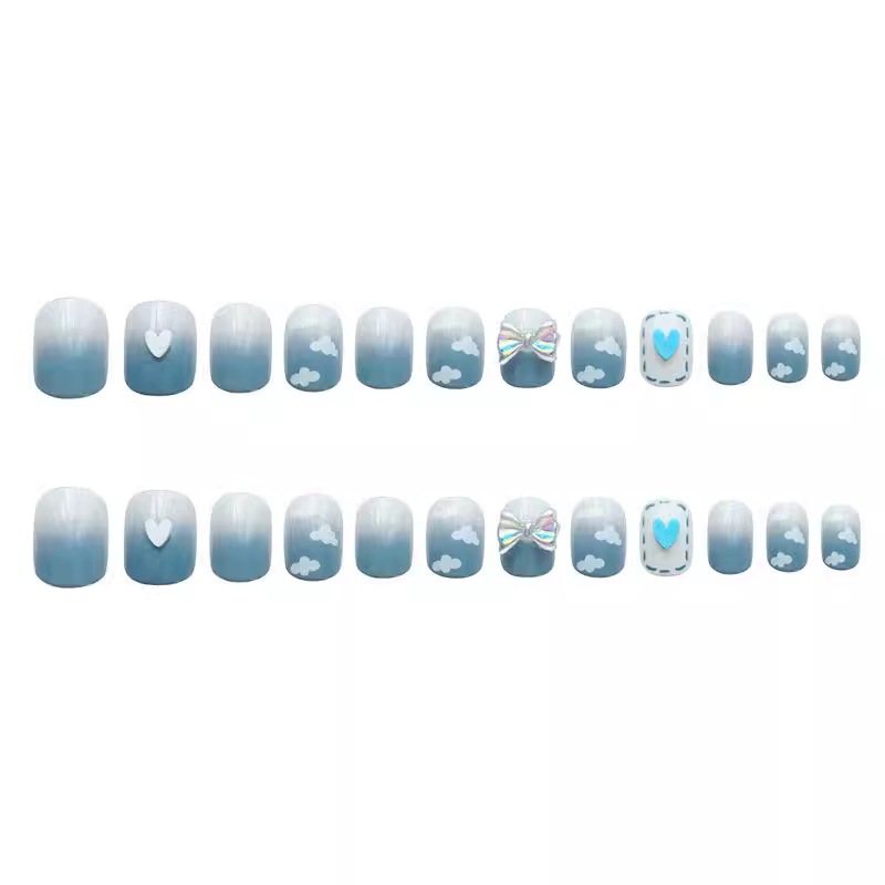 Z-276 cielo nube falsa pieza de uñas Etiqueta de uñas acabado etiqueta engomada de uñas de 24 piezas de etiqueta de uñas al por mayor
