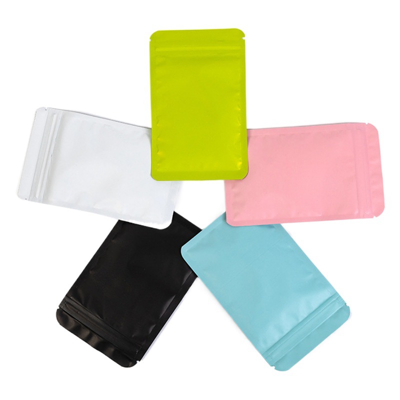 Joyas de color Bolsa ziplock Bolsa ciega Bolsa de papel de aluminio esmerilado Bolsa de hueso opaca aluminizada de doble cara Bolsa de embalaje sellada con alimentos