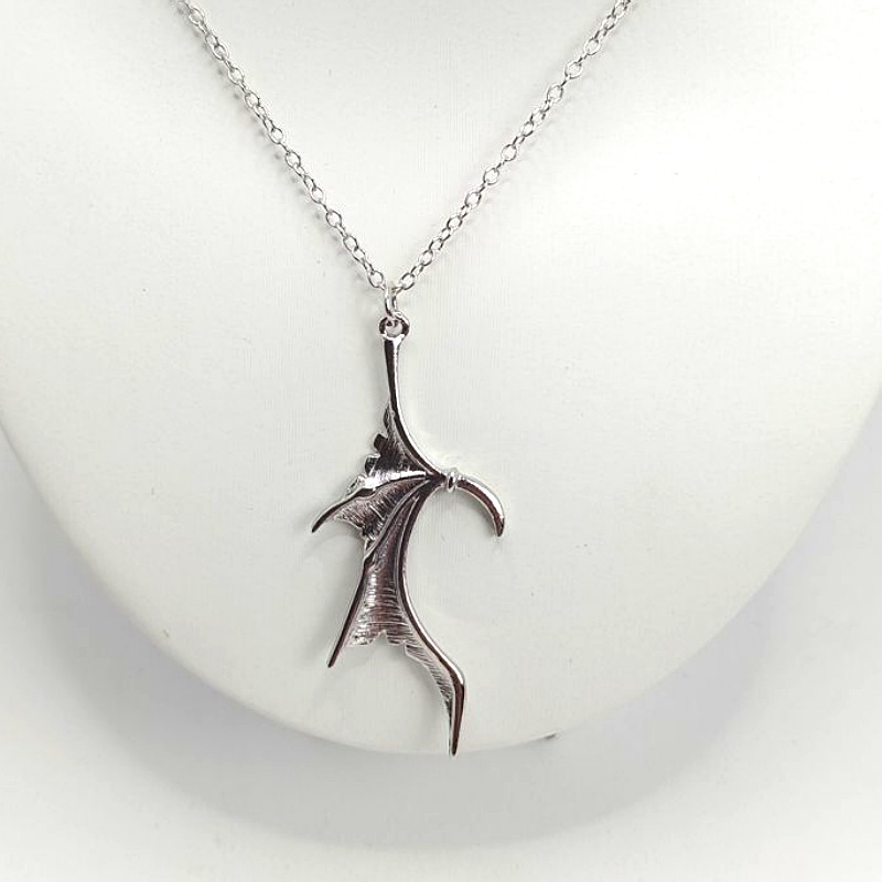 Alloy Material Halloween Festival INS Style Cool Style Heart Shape Bat Alloy Cable Chain Pendant Necklaces Halloween Wholesale