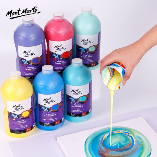 Montmartre fluid paint large bucket 1L Xiaohongshu same fluid bear material diy flow acrylic paint