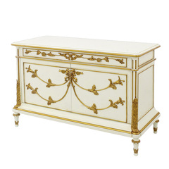 法式宮廷雕花客廳裝飾櫃英式桃花心木描金視聽櫃大宅樣板房玄關櫃