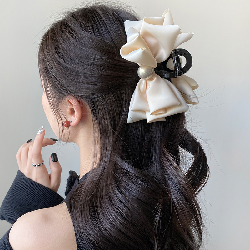 5,12 Zoll Retro-Haifischclip mit großer Schleife für Damen – Vintage-Haarspange mit voluminösem Design, hochwertiges Haar-Accessoire – Detail 1