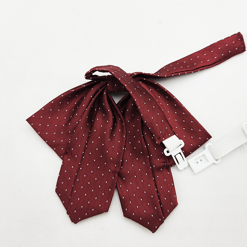 Punto de fabricante Pajarita de oreja colgante JK Pajarita de cuello de color sólido Estilo universitario japonés Chicas lindas con lazo Jacquard