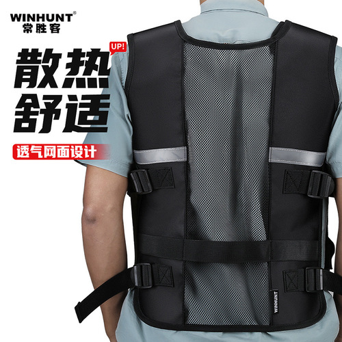 Changshuke Tool Vest Reflective Multi-Pocket Work Clothes Multi-Pockets for Hardware Tool Safety Protection
