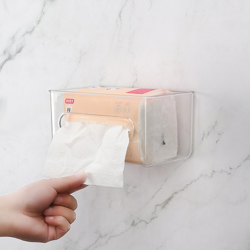 Paper box wall-mounted kitchen home punch-free Internet celebrity paper box bathroom creative upside-down tissue storage box