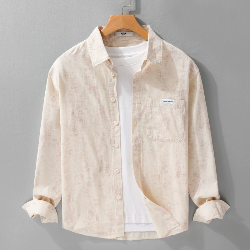 Повседневная мужская рубашка с длинными рукавами в японском стиле, модная свободная популярная молодежная универсальная мужская рубашка 6160