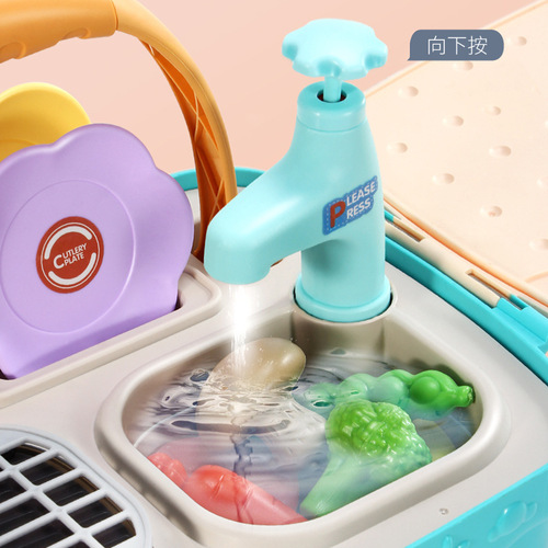 Children's play house kitchen toy oven set can produce water to simulate barbecue, change color, cook and cook toys for boys and girls